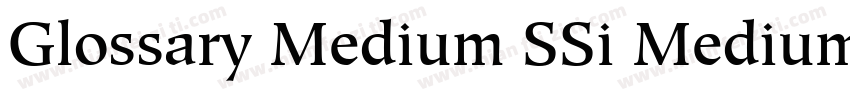 Glossary Medium SSi Medium Italic字体转换